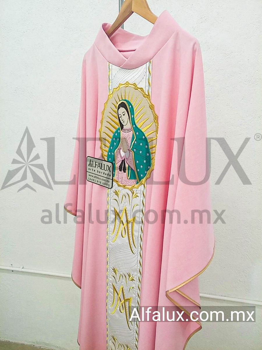 14 AVE MARIA Rosa Central Medallon Virgen